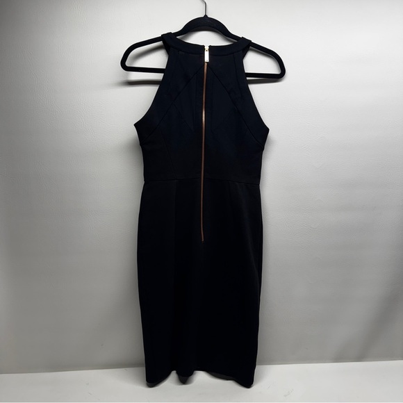 Ted Baker Sheer Panel Sleeveless Back Zip Bodycon Little Black Dress Sz 2 - Picture 2 of 12